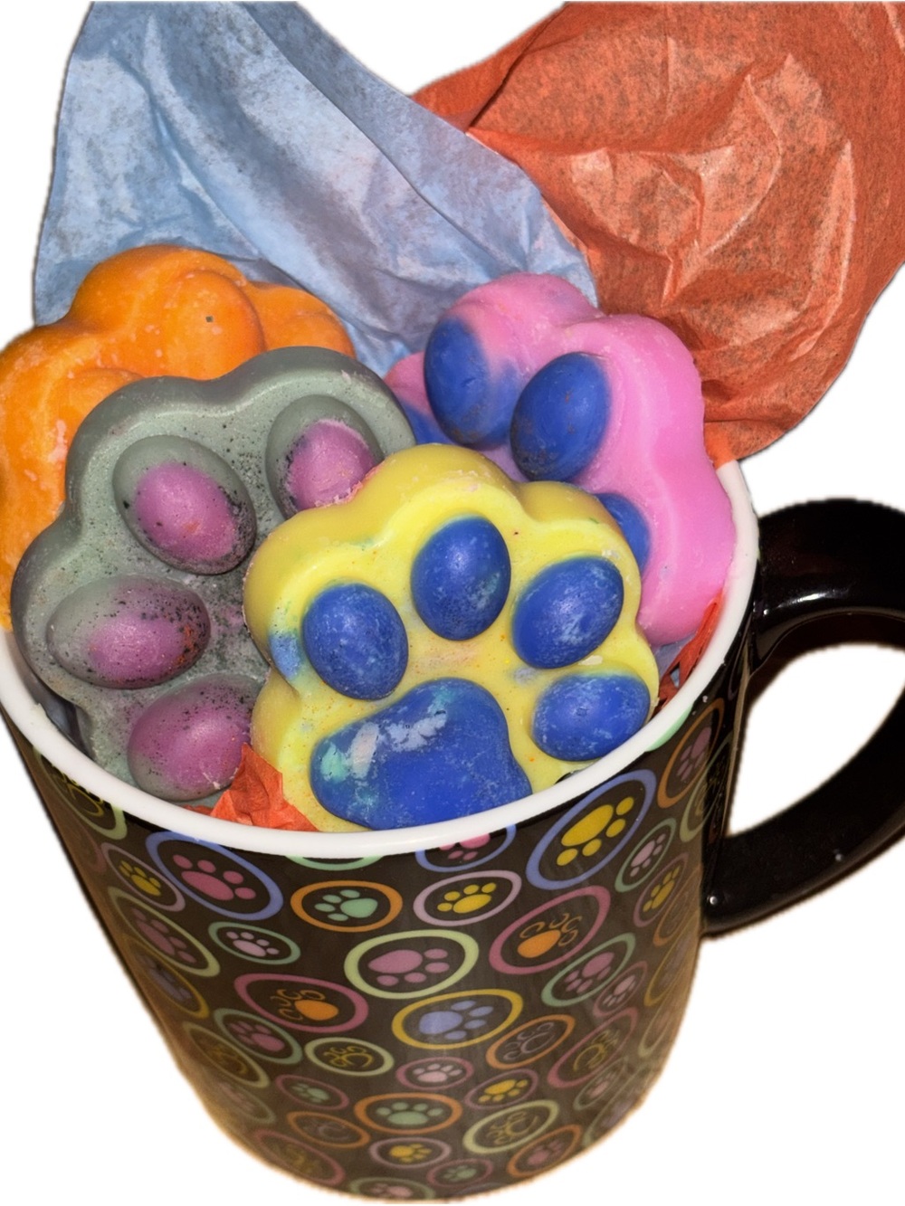Colorful Paw Print Wax Melts - Multi-Color Scented Melts